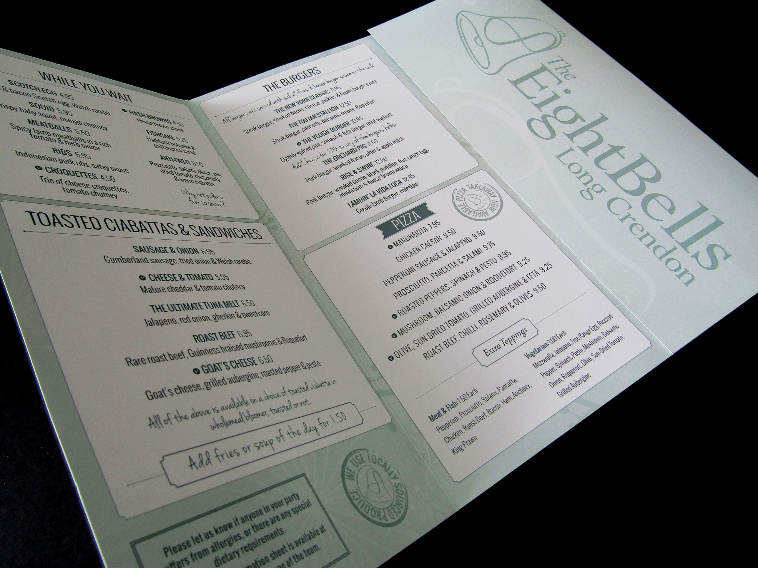  Pub menu design and print– Pub and restaurant branding and website design by shared creative Aylesbury