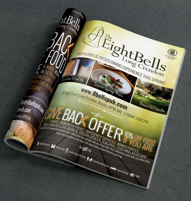  Pub and restaurant print and website design by shared creative Aylesbury