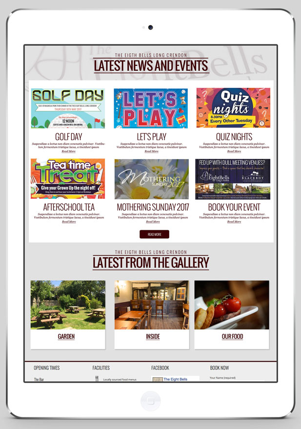 Pub website design – Pub and restaurant branding and website design by shared creative Aylesbury