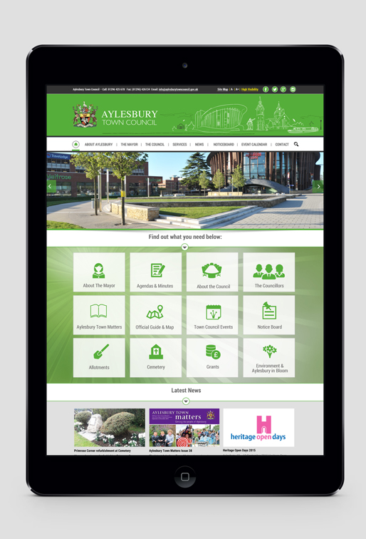 Town and District Council website design and build by shared creative - Aylesbury