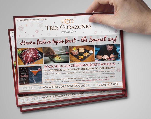 Restaurant and pub branding, print and website design by shared creative Aylesbury
