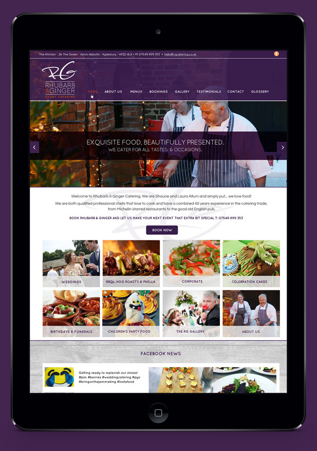 catering company website design