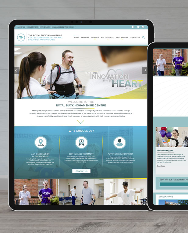 The Royal Bucks Hospital Website design - shared creative, Aylesbury