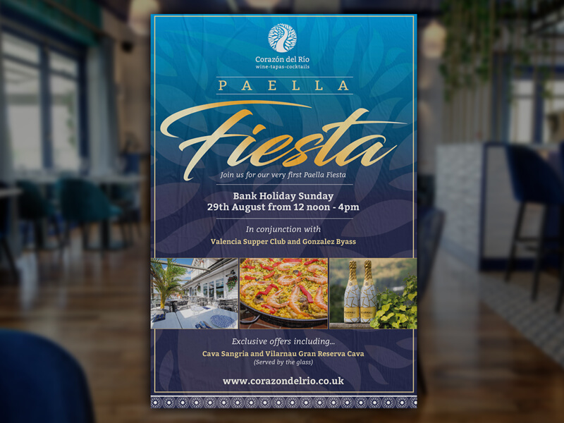 Corazón Del Río Restaurant Event Poster Design Corazón Del Río Restaurant Event Poster Design