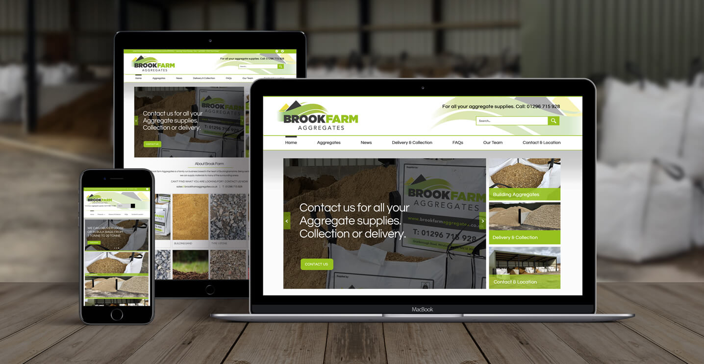 Brook Farm Aggregates Website Design Header