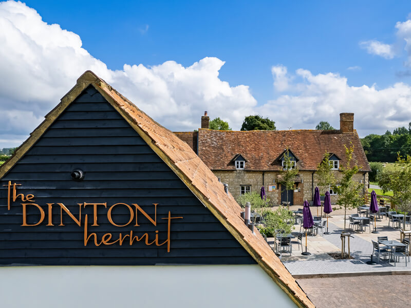 The Dinton Hermit Pub And Restaurant Logo And Branding 02