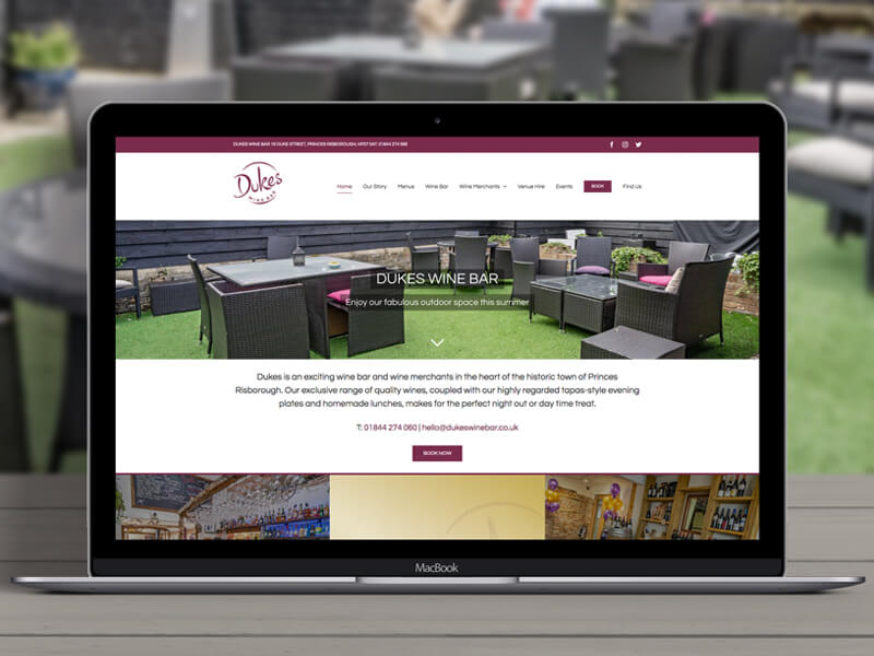 Dukes Wine Bar Princes Risborough Website Design 04