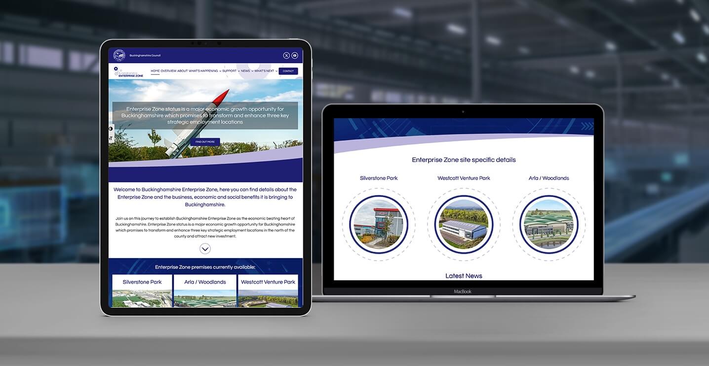 Bucks Enterprise Zone Website Design Header