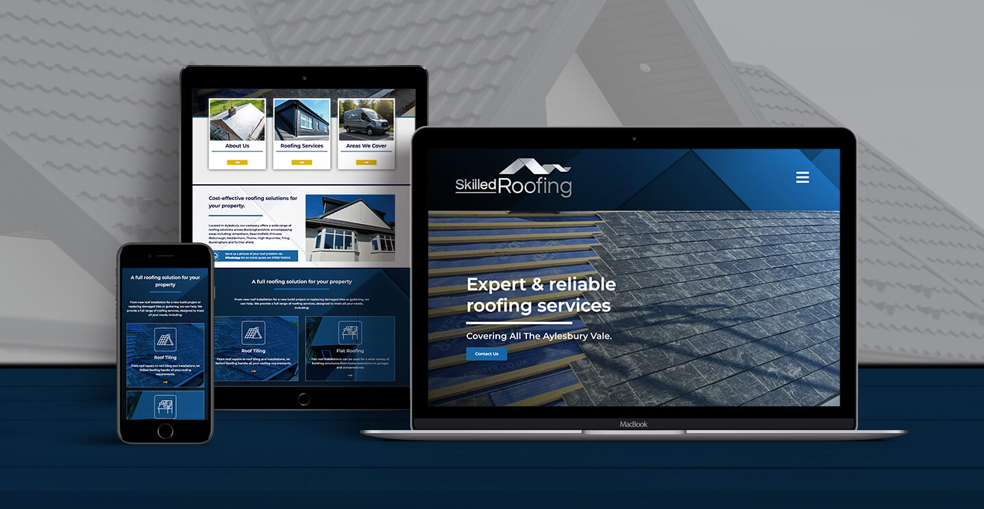 Skilled Roofing Website Design Header